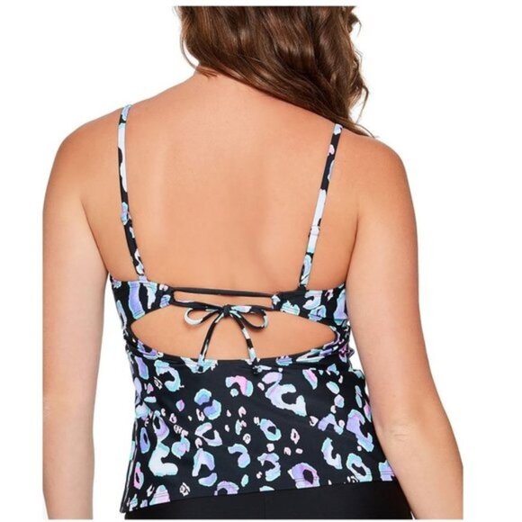 2/$40🛍Salt + Cove Juniors' Ruffled Tankini Top - Picture 2 of 8